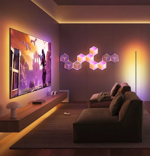 Настінний світильник Govee H106A Glide Hexagon Light Panels Ultra expansion pack, 1шт, RGBIC, WI-FI/Bluetooth, фіолетовий