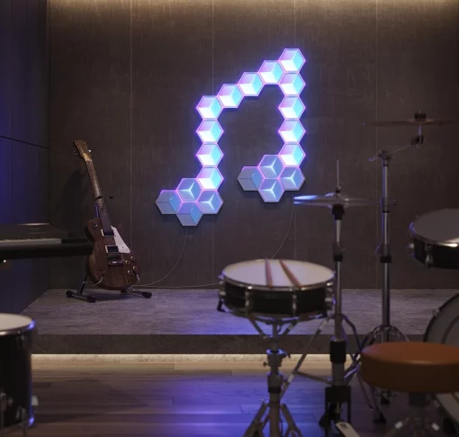 Настінний світильник Govee H106A Glide Hexagon Light Panels Ultra expansion pack, 1шт, RGBIC, WI-FI/Bluetooth, фіолетовий