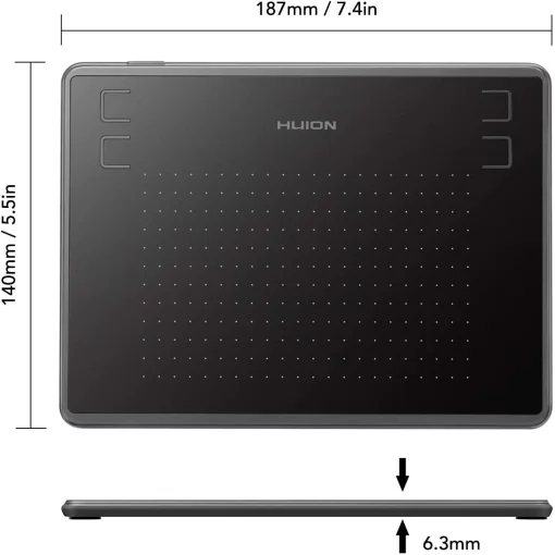 Графічний планшет Huion 4.8"x3" H430P, microUSB, чорний