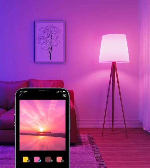 Лампа розумна Govee H6004, E27, 9W, 800Lm, 2700K-6400K, RGB, WI-FI/Bluetooth, білий