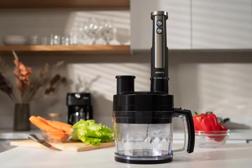 Блендер Ardesto заглибний 1000Вт, 7в1, чаша-2000мл, насадка для нарізання кубиками, чорно-сріблястий