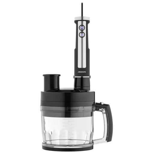 Блендер Ardesto заглибний 1000Вт, 7в1, чаша-2000мл, насадка для нарізання кубиками, чорно-сріблястий
