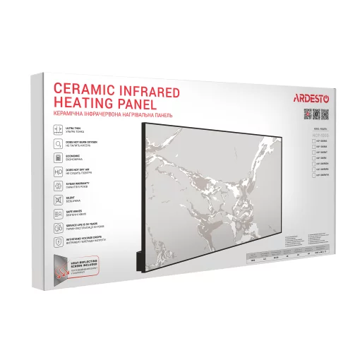 Керамічна панель ARDESTO, 20м2, 1000Вт, електр. упр-ння, 120 х 60см, терморегулятор, бежевий
