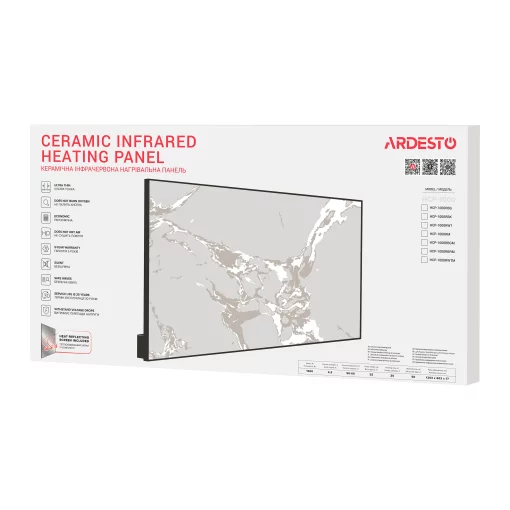 Керамічна панель ARDESTO, 20м2, 1000Вт, електр. упр-ння, 120 х 60см, терморегулятор, бежевий