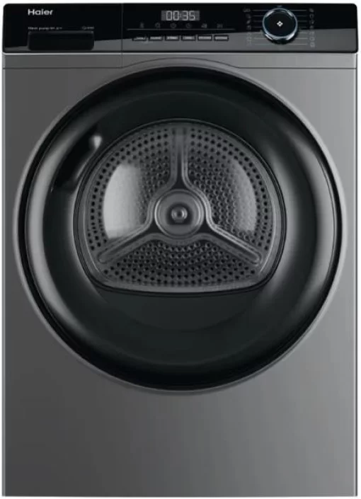 Сушильна машина Haier тепловий насос, 9кг, A+++, 59,5см, дисплей, пара, cріблястий