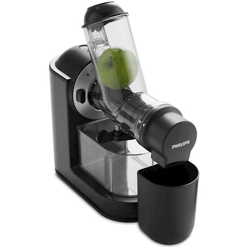 Соковитискач Philips Viva Collection шнековий 150Вт, чаша-1л, жмих-0.75л, пластик, чорний
