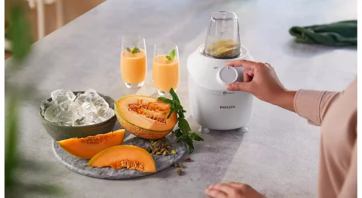 Блендер Philips стаціонарний 3000 series 450Вт, чаша-1900мл, чопер, імпульсний режим, білий