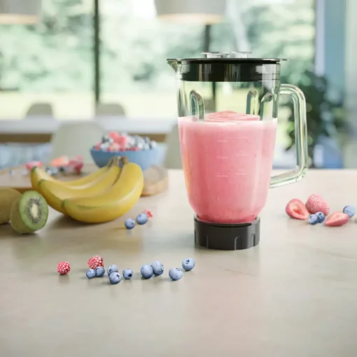 Блендер PHILIPS стаціонарний Series 5000, 1200Вт, чаша-2000мл, скло, чорний