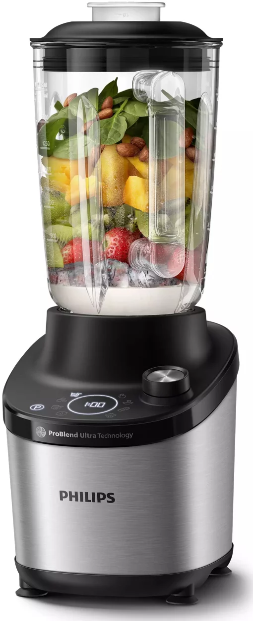 Блендер PHILIPS стаціонарний 1500Вт, чаша-2000мл, скло, чорний