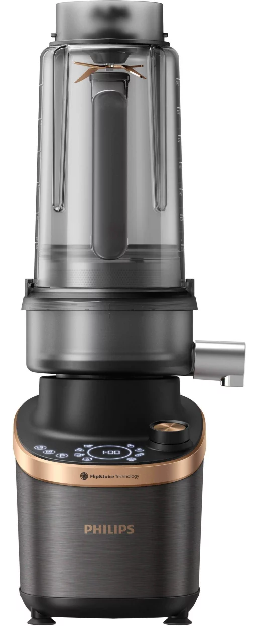 Блендер Philips стаціонарний Flip&Juice, 1500Вт, чаша-2000мл, мідно-чорний