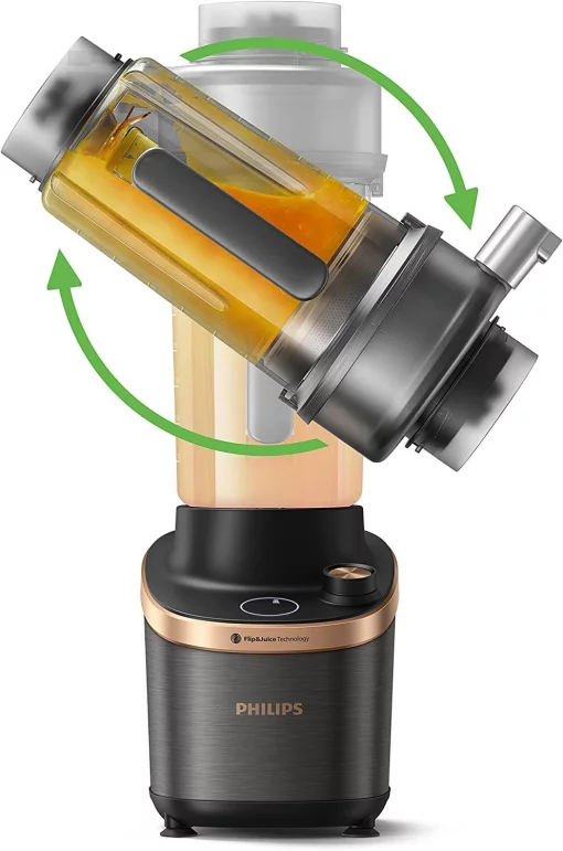 Блендер Philips стаціонарний Flip&Juice, 1500Вт, чаша-2000мл, мідно-чорний