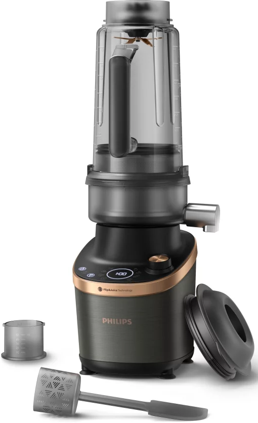 Блендер Philips стаціонарний Flip&Juice, 1500Вт, чаша-2000мл, мідно-чорний