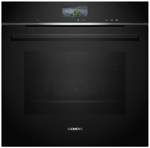 Духова шафа Siemens електрична, 71л, A+, пара, дисплей, конвекція, чорний