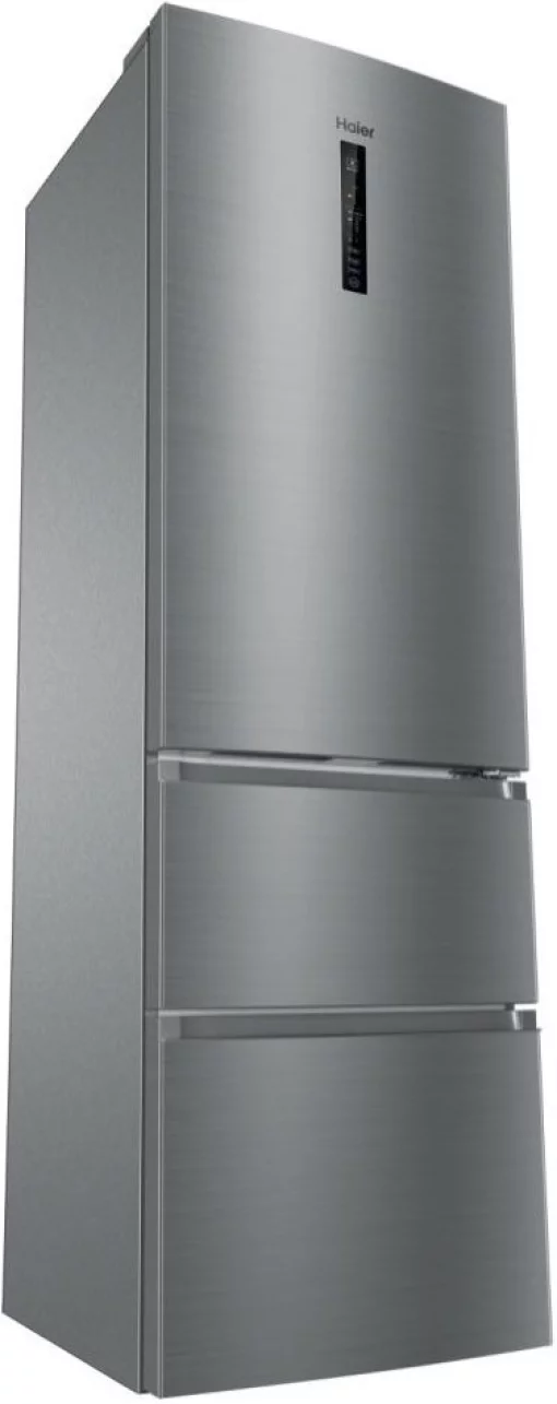 Холодильник Haier багатодверний, 190.5x59.5х65.7, холод.відд.-233л, мороз.відд.-114л, 3дв., А++, NF, інв., дисплей, зона нульова, сріблястий