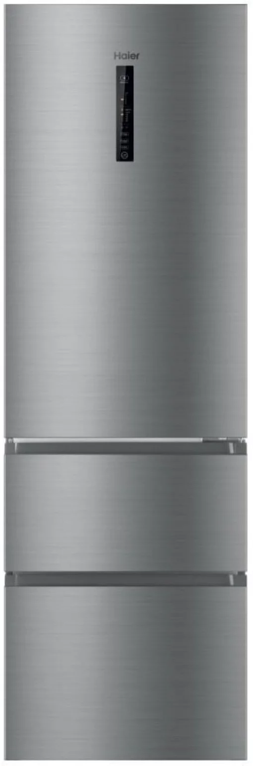 Холодильник Haier багатодверний, 190.5x59.5х65.7, холод.відд.-233л, мороз.відд.-114л, 3дв., А++, NF, інв., дисплей, зона нульова, сріблястий