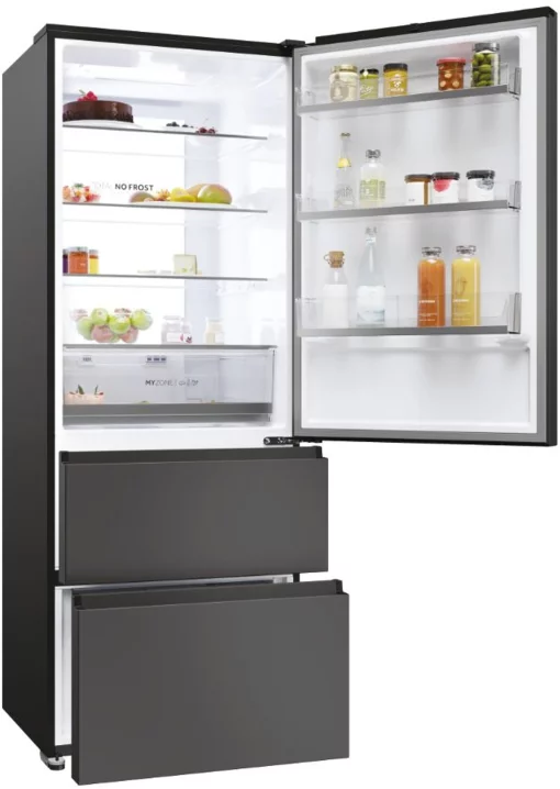 Холодильник Haier багатодверний, 190.5x70х64.8, холод.відд.-354л, мороз.відд.-174л, 3дв., А+, NF, інв., дисплей, зона нульова, чорний