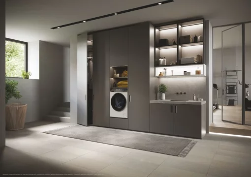 Пральна машина Haier фронтальна, 12кг, 1400, A+++, 60см, дисплей, пара, інвертор, люк чорний, прямий привід, білий