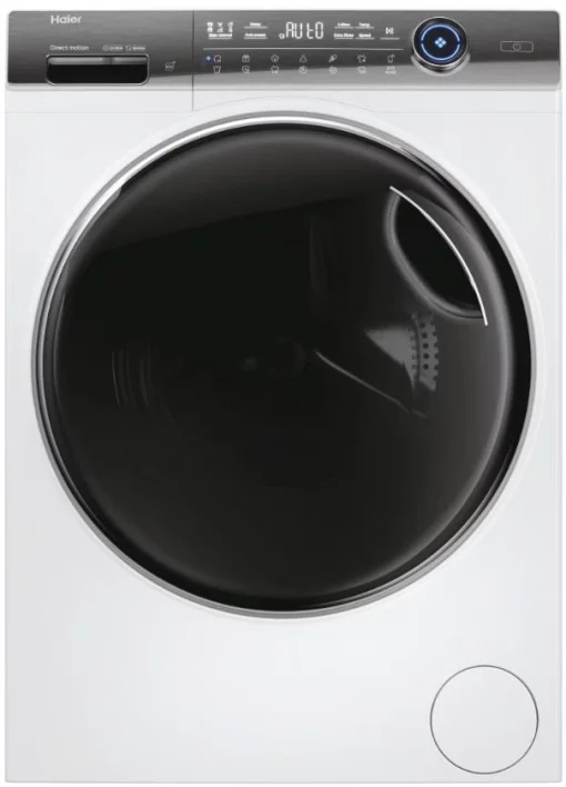 Пральна машина Haier фронтальна, 12кг, 1400, A+++, 60см, дисплей, пара, інвертор, люк чорний, прямий привід, білий