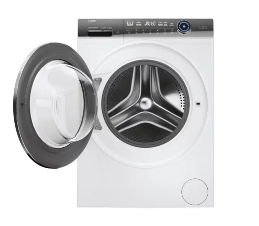 Пральна машина Haier фронтальна, 12кг, 1400, A+++, 60см, дисплей, пара, інвертор, люк чорний, прямий привід, білий
