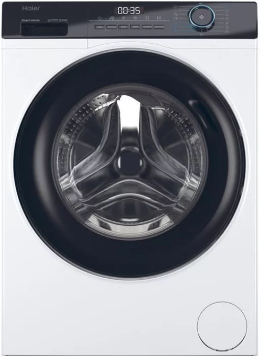 Пральна машина Haier фронтальна, 7кг, 1200, A+++, 44см, дисплей, пара, інвертор, люк чорний, прямий привід, білий