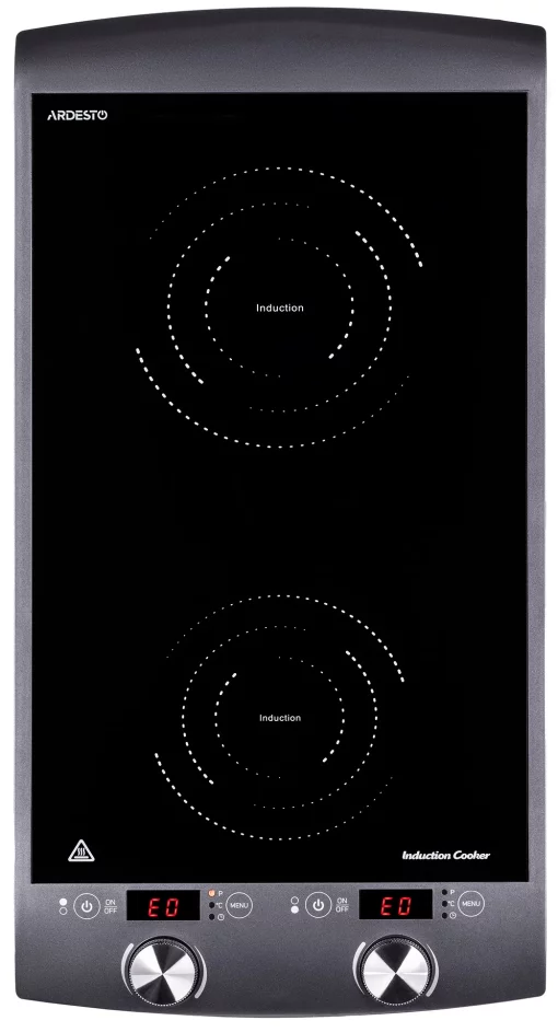 Плитка настільна Ardesto індукційна, конфорок - 2 на 1.3кВт + 1.6кВт вертик., керування - сенсорне, таймер, чорний