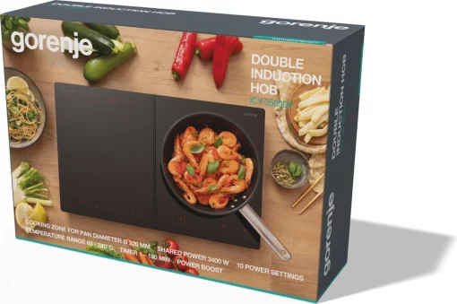 Плитка настільна Gorenje індукційна, конфорок - 2 по 2кВт, керування - сенсорне, таймер, чорний