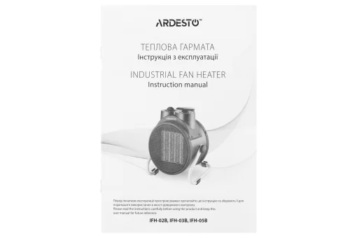 Теплова гармата електрична ARDESTO IFH-05B 5кВт, 50м2, 470м3/г, керамічний нагрів. елемент (PTC), чорний, 4кг