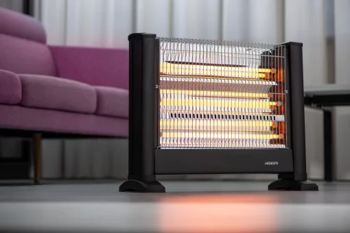 Обігрівач інфрачервоний ARDESTO кварцевий, 15м2, 1650Вт, мех. упр-ння, підлоговий, чорний