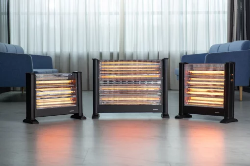 Обігрівач інфрачервоний ARDESTO кварцевий, 15м2, 1650Вт, мех. упр-ння, підлоговий, чорний