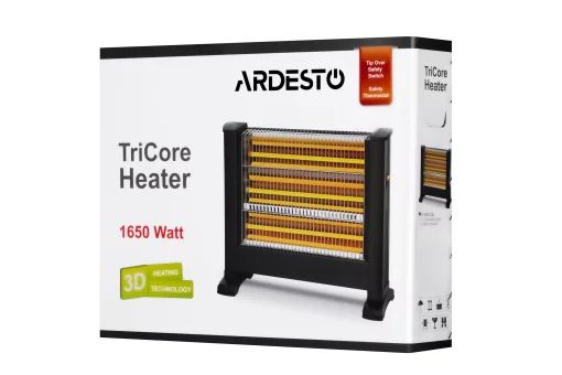 Обігрівач інфрачервоний ARDESTO кварцевий, 15м2, 1650Вт, мех. упр-ння, підлоговий, чорний