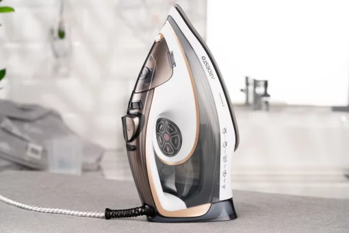 Праска Ardesto IR-B2245-E, 2400Вт, 400мл, паровий удар, електр. керування, керам. підошва, біло-сірий