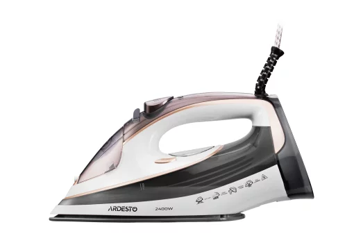 Праска Ardesto IR-B2245-E, 2400Вт, 400мл, паровий удар, електр. керування, керам. підошва, біло-сірий