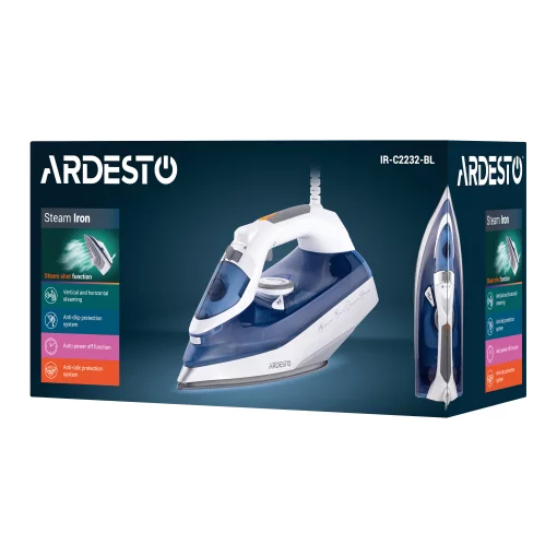 Праска Ardesto IR-C2232-BL, 2200Вт, 320мл, паровий удар, керам. підошва,  синій