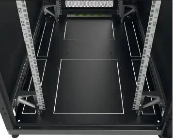 Шафа ZPAS 19", 42U, SZB IT, передні одностулкові перфоровані двері і задні розпашні, 600x1200 мм, максимально 1500кг, чорна