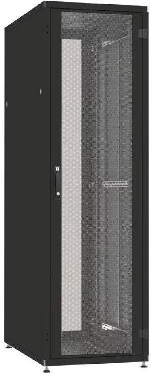 Шафа ZPAS 19", 42U, SZB IT, передні одностулкові перфоровані двері і задні розпашні, 600x1200 мм, максимально 1500кг, чорна