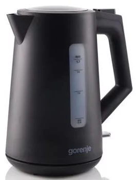 Електрочайник Gorenje 1.7л, Strix контроль, чорний матовий