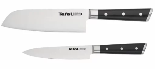Набір ножів Tefal Ice Force, 2шт, нержавіюча сталь, пластик, чорний