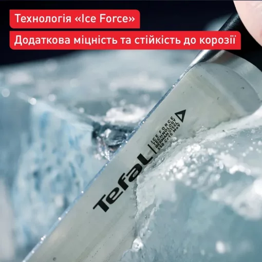 Набір ножів Tefal Ice Force, 2шт, нержавіюча сталь, пластик, чорний