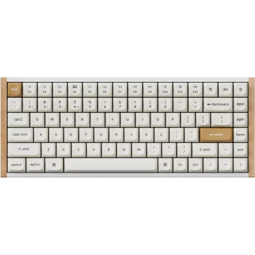 Клавіатура механічна Keychron K2HE  81Key, Gateron Double-Rail Magnetic Nebula, WL/BT/USB-A, QMK,  Hot-swap, RGB, дерево,білий