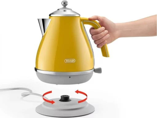 Електрочайник DeLonghi Icona Capitals, 1.7л, нержавіюча сталь, жовтий