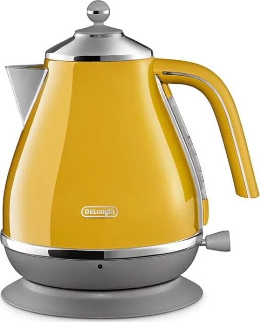 Електрочайник DeLonghi Icona Capitals, 1.7л, нержавіюча сталь, жовтий