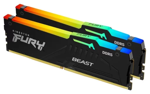 Пам'ять ПК Kingston DDR5 64GB KIT (32GBx2) 5200 FURY Beast RGB