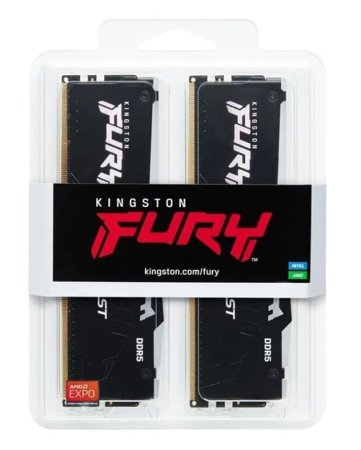 Пам'ять ПК Kingston DDR5 64GB KIT (32GBx2) 5200 FURY Beast RGB