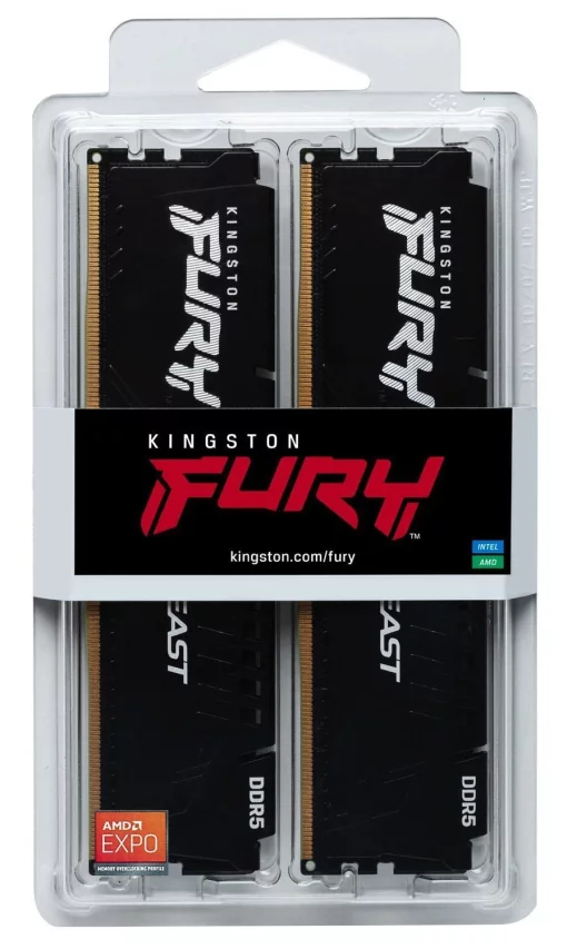 Пам'ять ПК Kingston DDR5 64GB KIT (32GBx2) 5600 FURY Beast