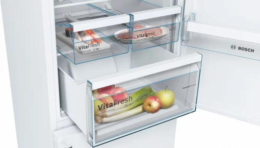 Холодильник Bosch з нижн. мороз., 203x60x67, xолод.відд.-279л, мороз.відд.-87л, 2дв., А++, NF, дисплей, білий