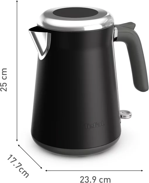 Електрочайник Tefal Collection 1.68л, Strix, нерж. сталь, чорний