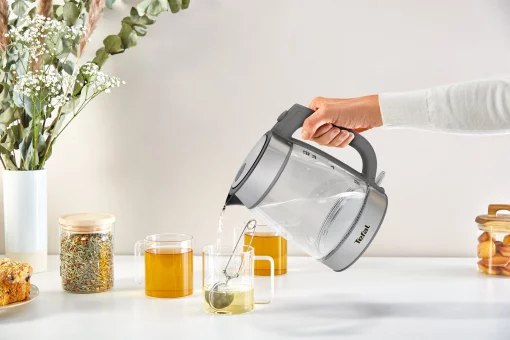 Електрочайник Tefal Glass Kettle 1.7л, скло, сріблясто-сірий