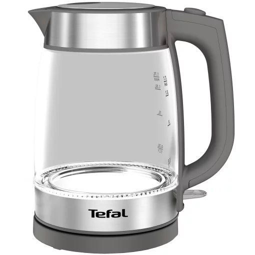 Електрочайник Tefal Glass Kettle 1.7л, скло, сріблясто-сірий