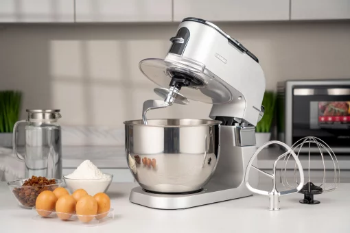 Кухонна машина Ardesto 1500Вт, чаша-метал, корпус-метал, насадок-10, сріблясто-сірий