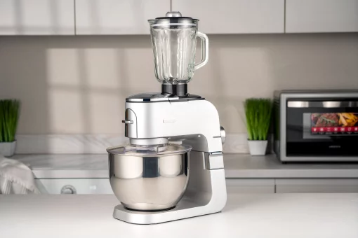 Кухонна машина Ardesto 1500Вт, чаша-метал, корпус-метал, насадок-10, сріблясто-сірий